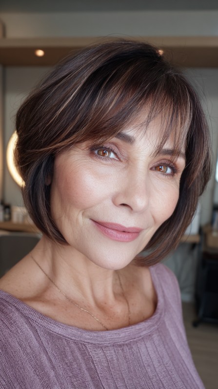 Modern Textured Wedge Cut with Subtle Highlights