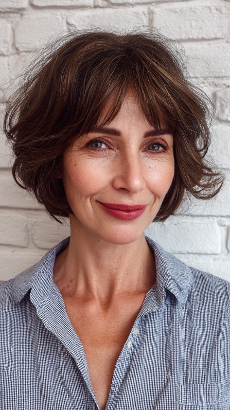 Playful Curly Bob with Textured Layers