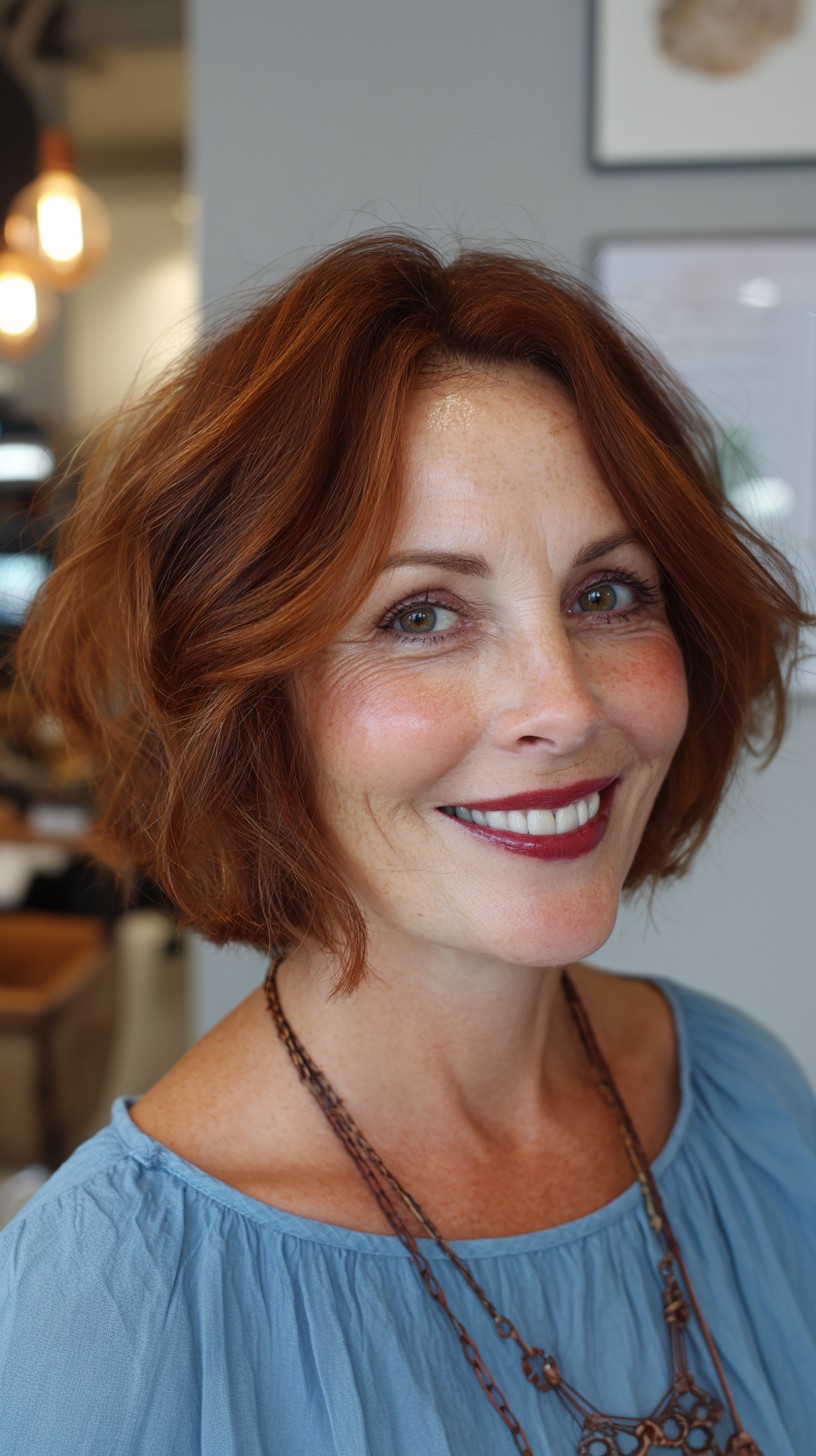 Playful Textured Bob with Soft Waves