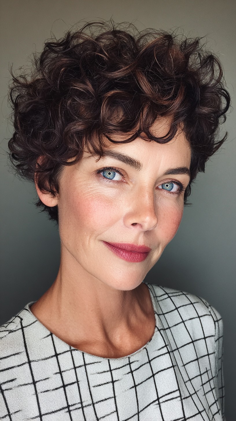 Playful Textured Short Curly Cut with Defined Curls