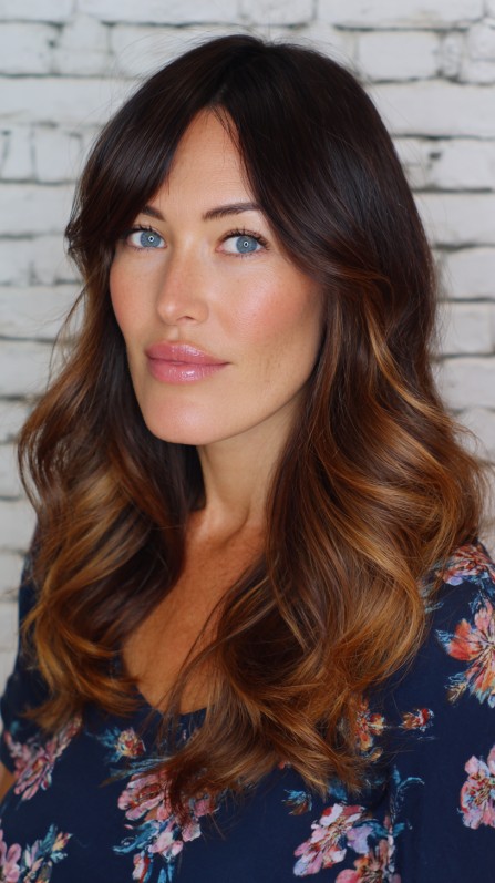 Rich Caramel Ombre with Soft Waves