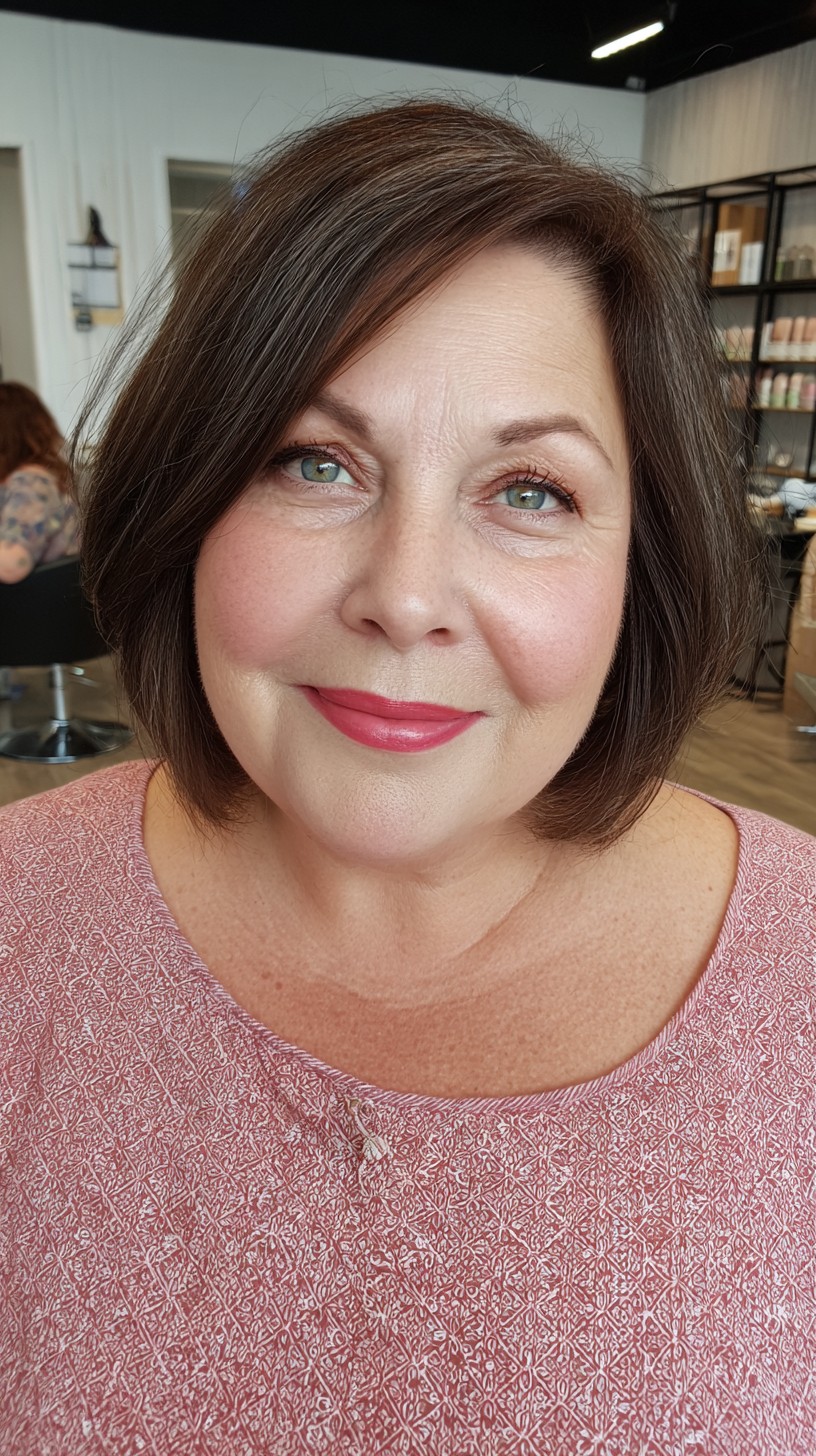 Softly Curled Textured Bob with Subtle Highlights