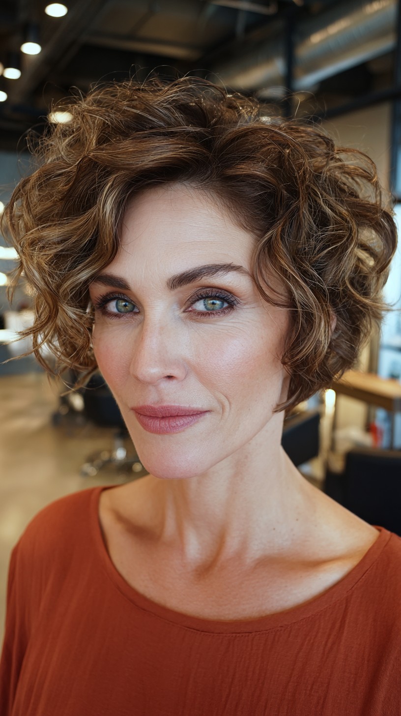 Softly Defined Curly Bob with Layered Texture