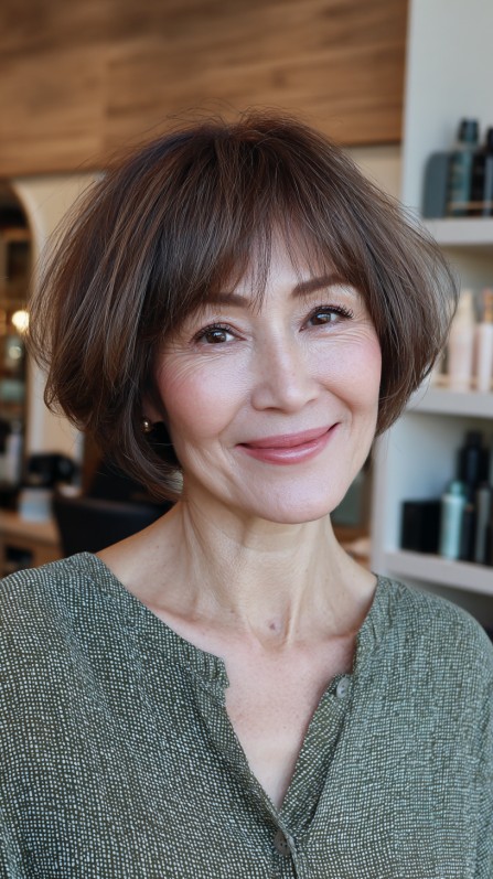 Softly Textured Bob with Feathered Layers