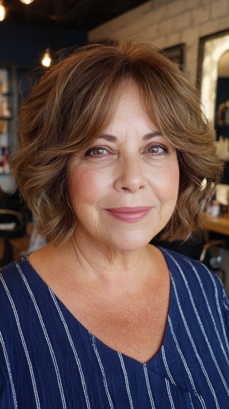 Softly Textured Bob with Playful Waves