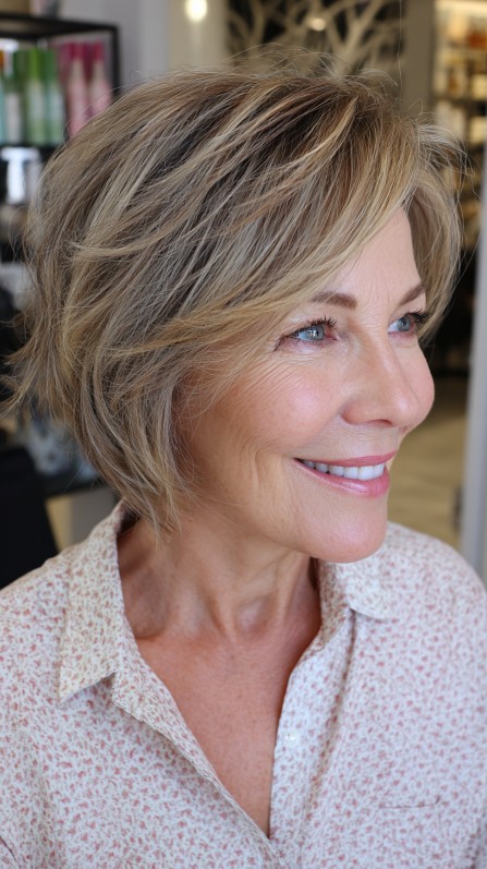 Textured Blonde Wedge Cut with Subtle Layers