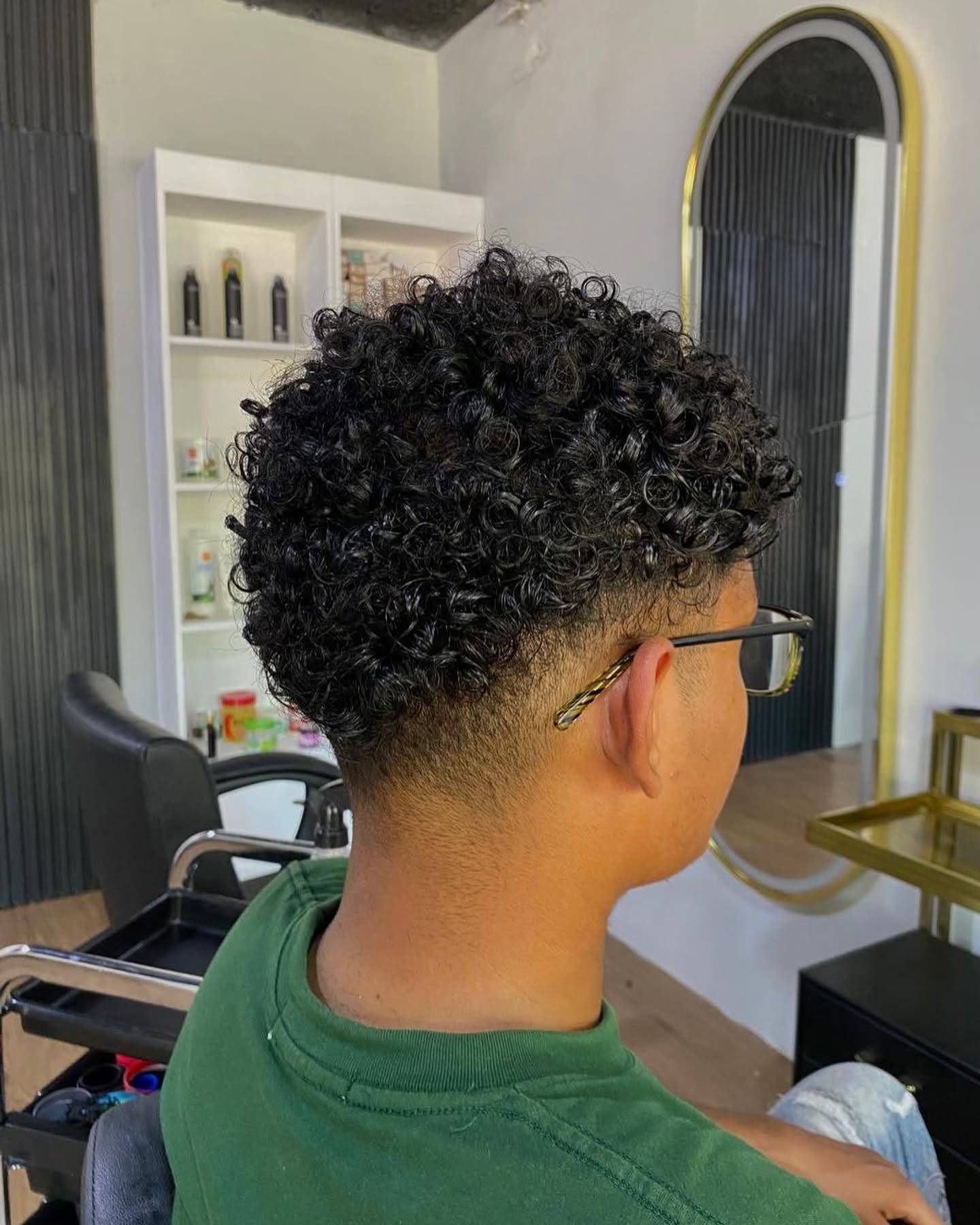 Textured Curly Crop with Faded Sides