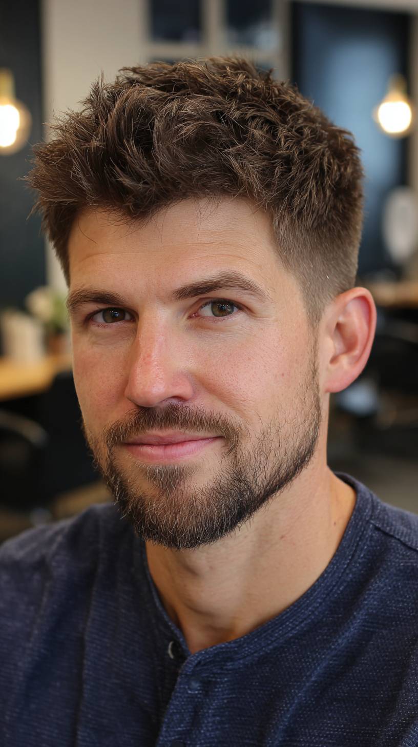 Textured Short Crop with Defined Layers