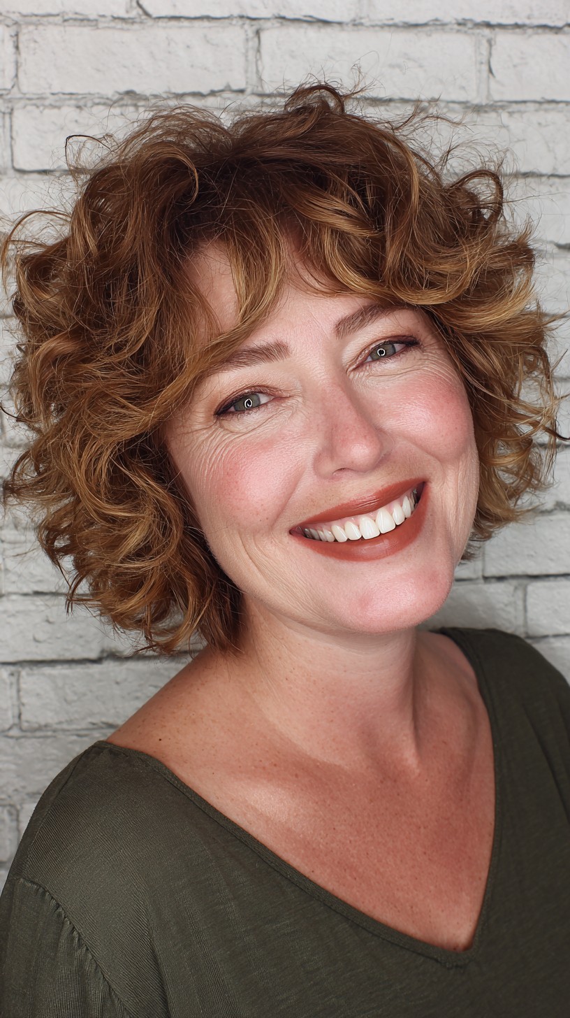 Textured Short Curly Cut with Soft Volume