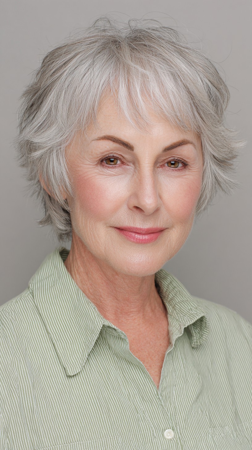 Textured Short Wolf Cut with Feathered Fringe