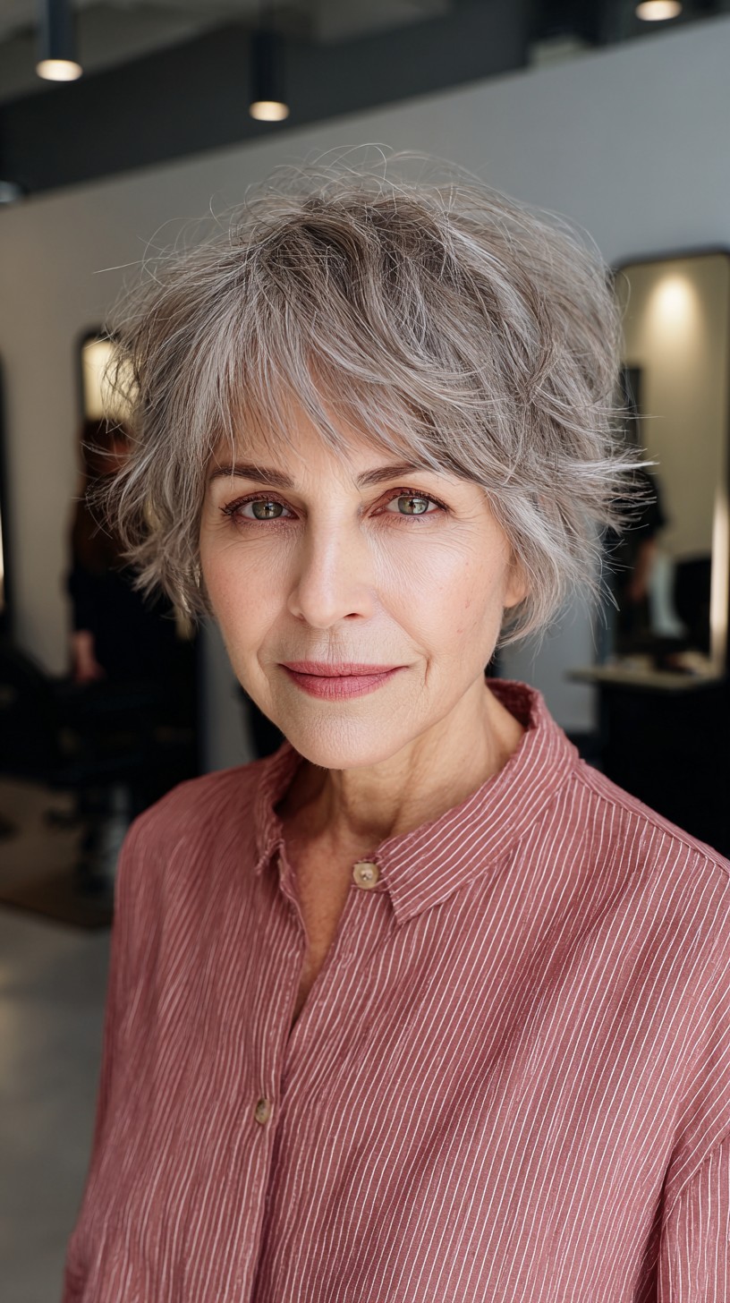 Textured Short Wolf Cut with Lively Volume