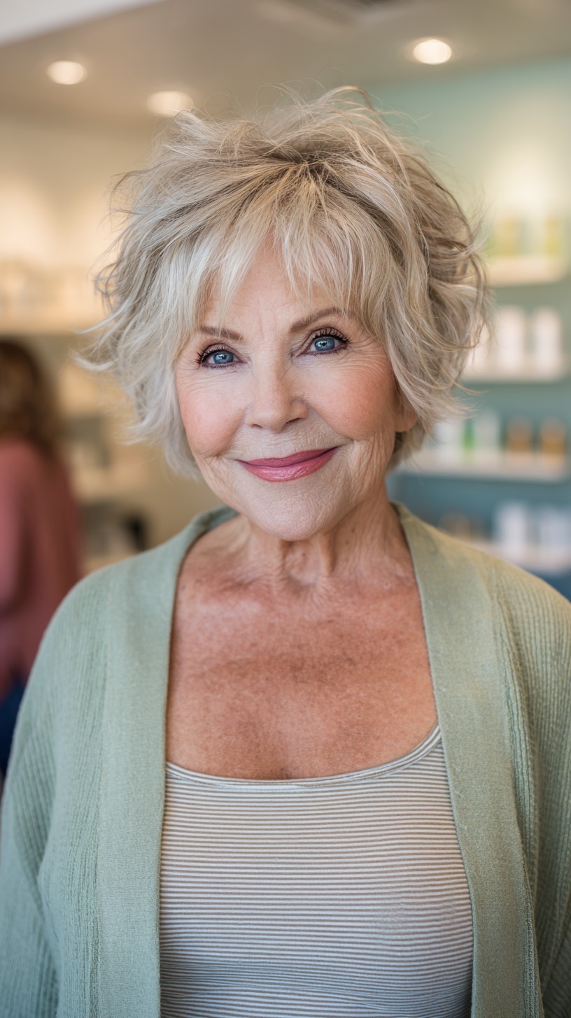 Textured Short Wolf Cut with Subtle Layers