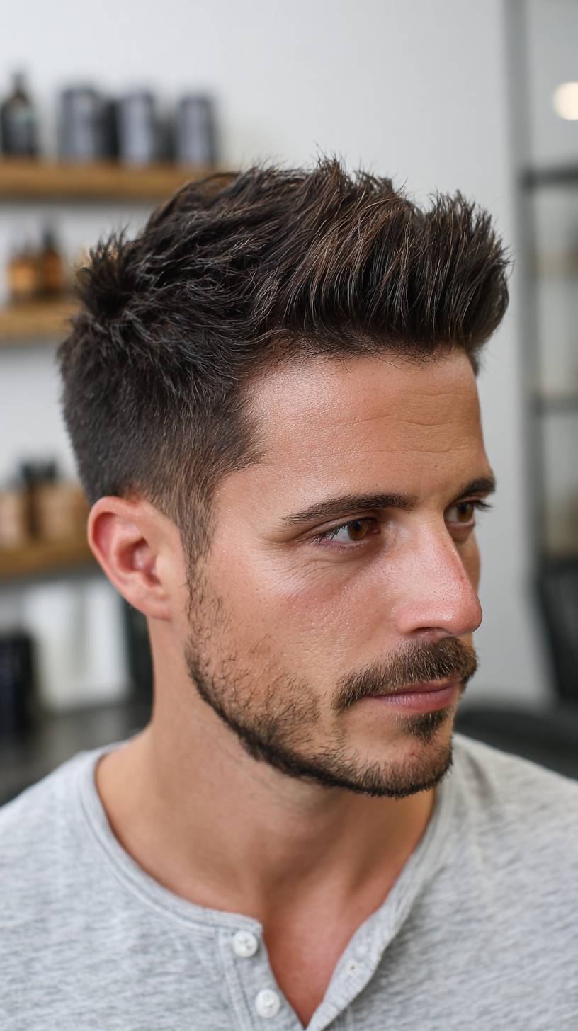 Textured Spiked Cut with Tapered Sides