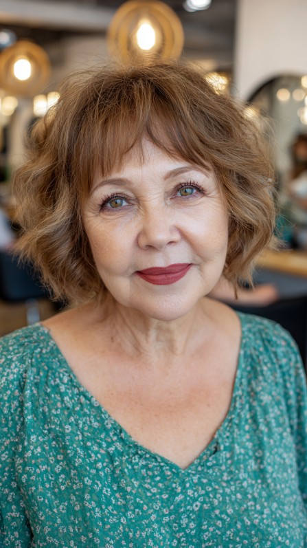 Charming Textured Bob with Soft Curls