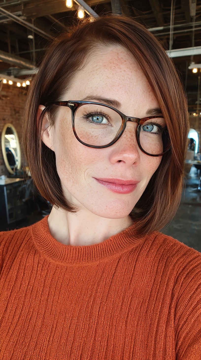 Chic A-Line Bob with Rich Copper Undertones