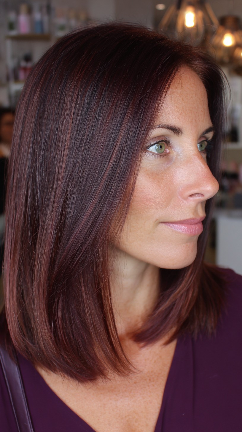 Chic Chocolate Cherry Blunt Cut