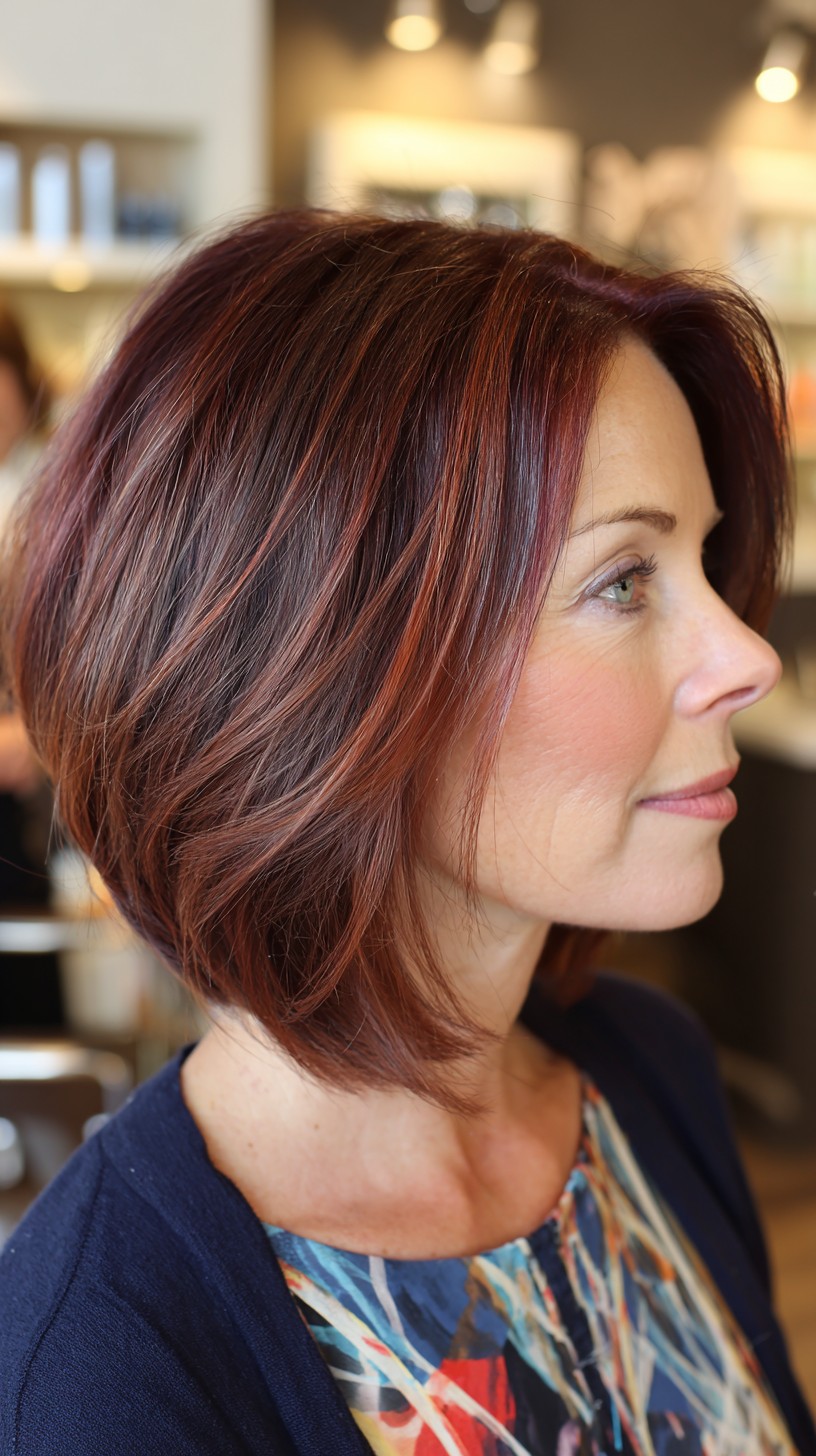 Chic Chocolate Cherry Stacked Bob
