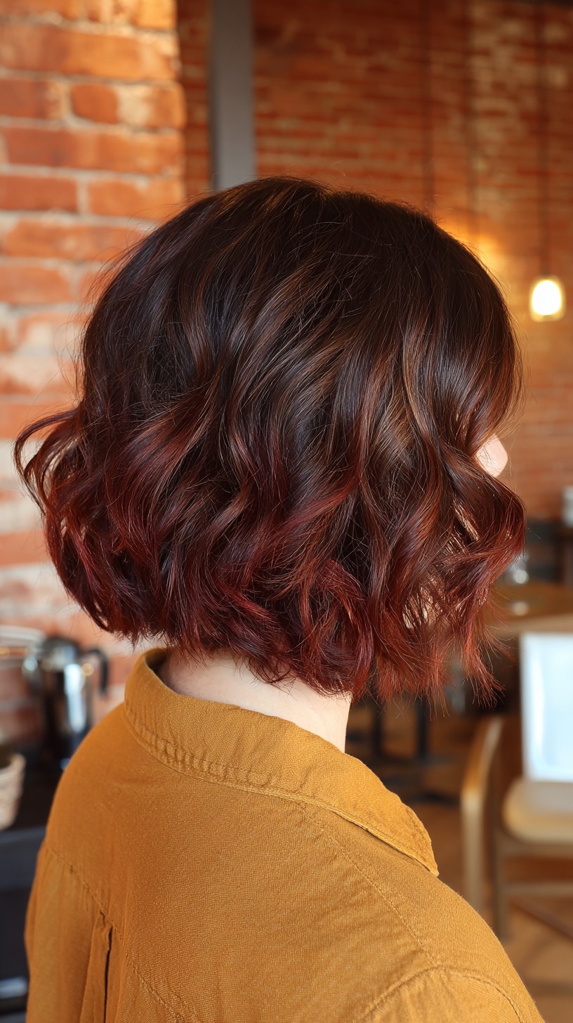 Chic Chocolate Cherry Textured Lob