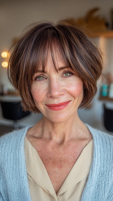 Chic Textured Bob with Subtle Layers