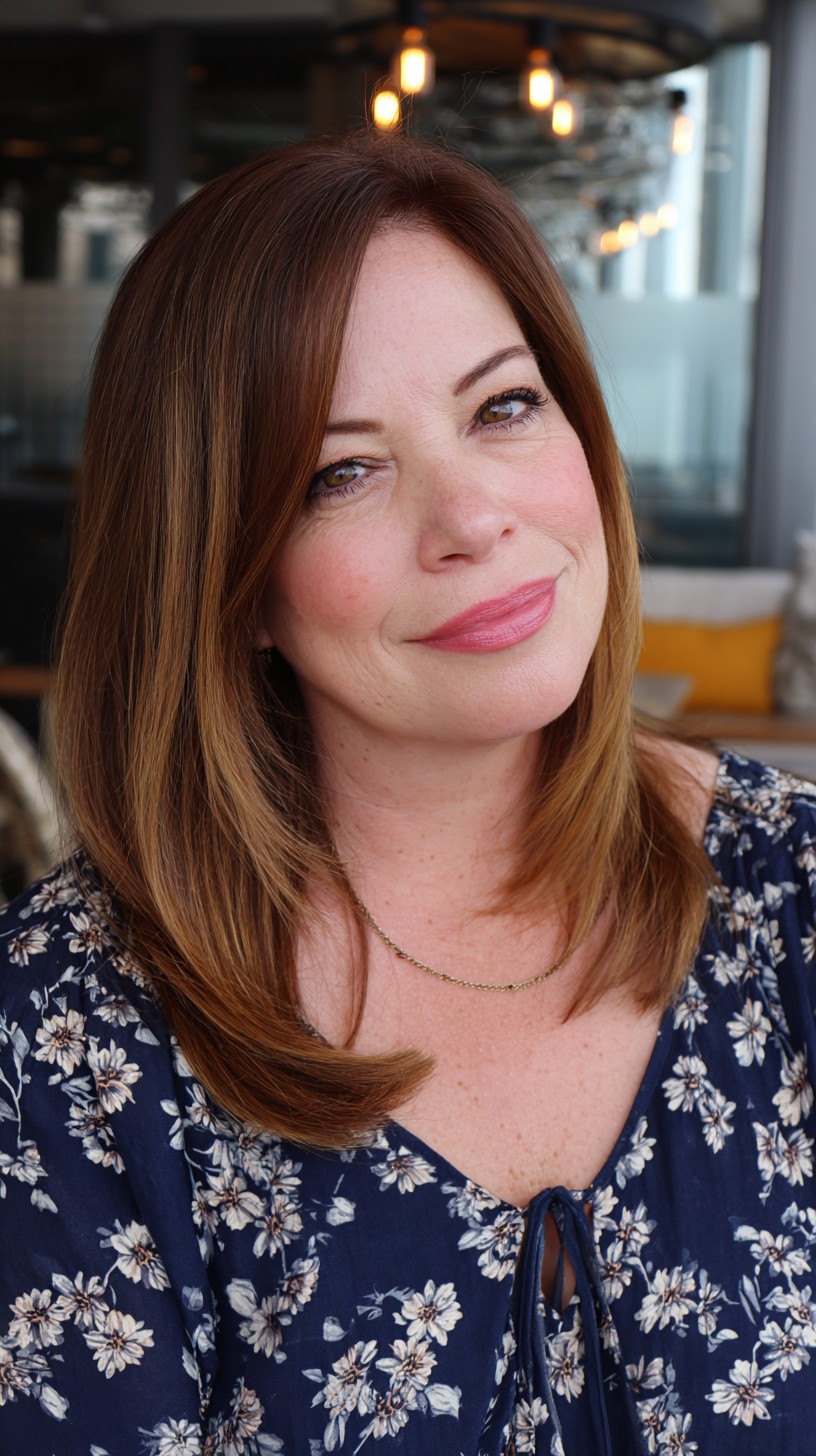 Elegant Long Straight Cut with Subtle Warm Highlights