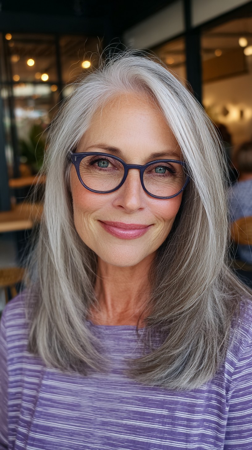 Elegant Silver-Layered Medium Cut with Subtle Movement