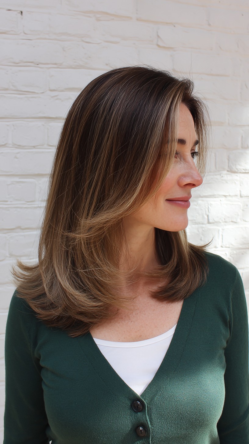Modern Ashy Brown Balayage with Subtle Layers