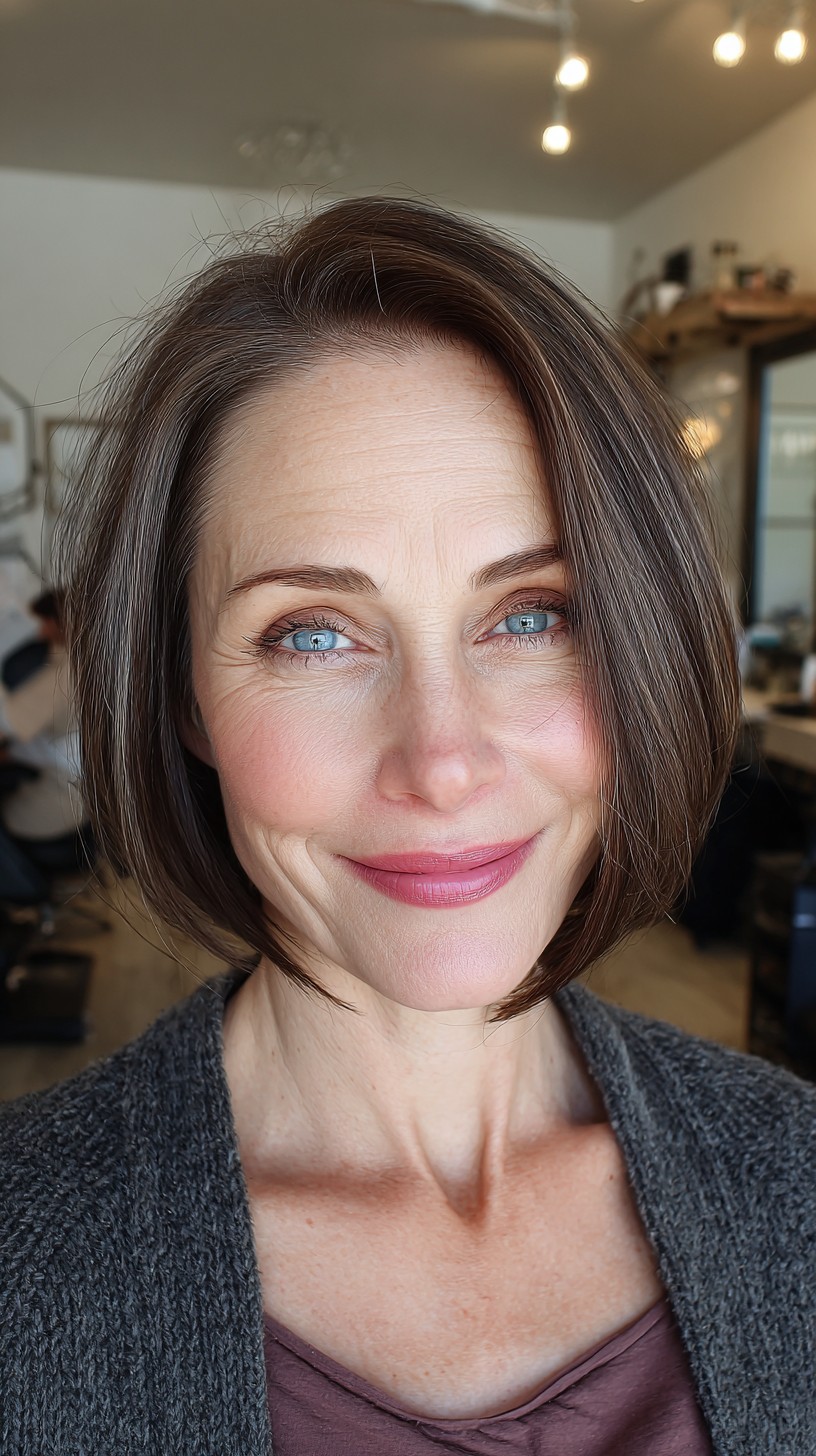 Modern Textured Bob with Subtle Highlights