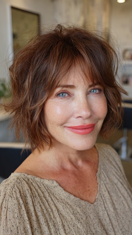 Playful Shaggy Bob with Soft Layers