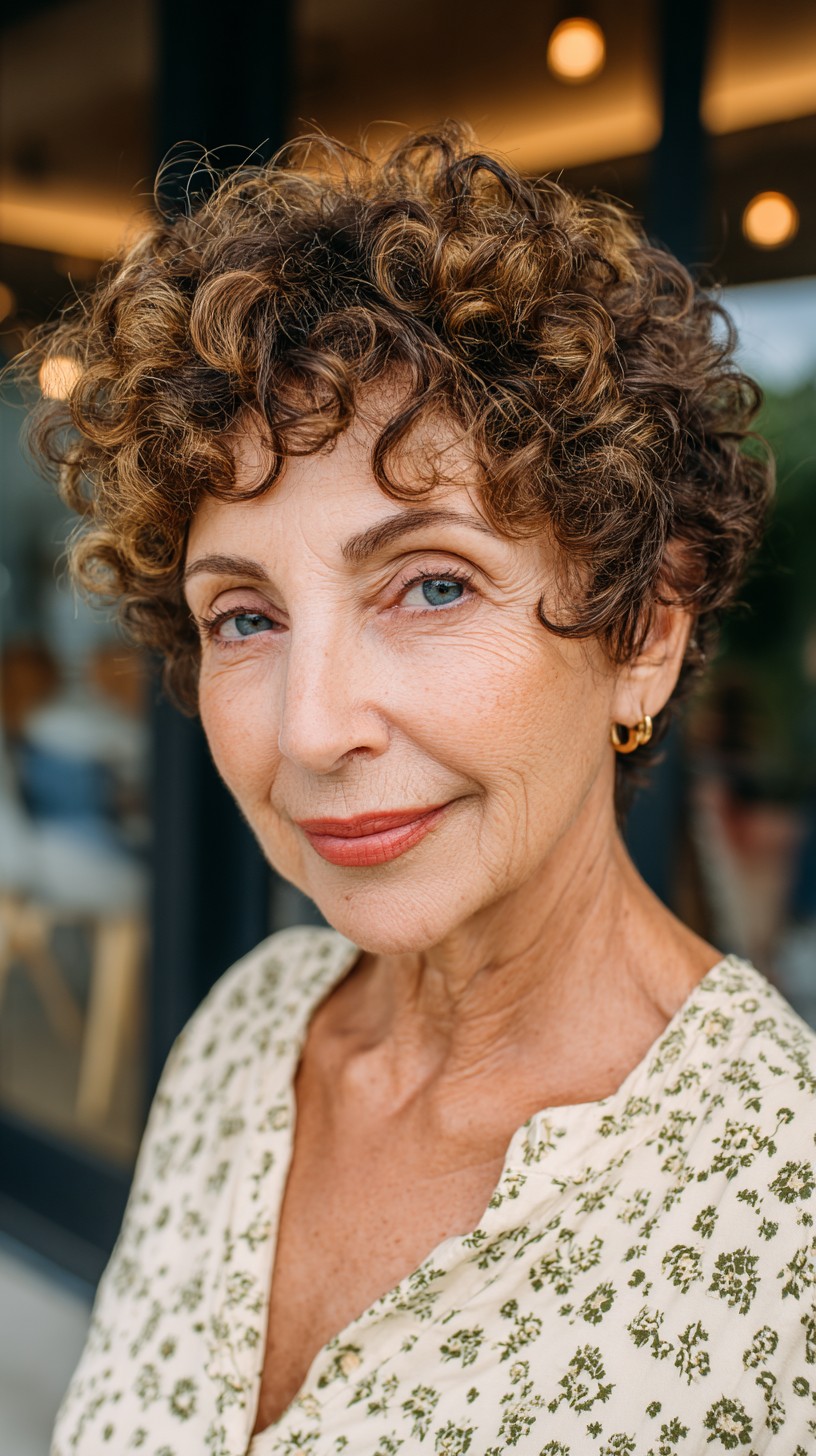 Playful Short Curly Crop with Defined Texture