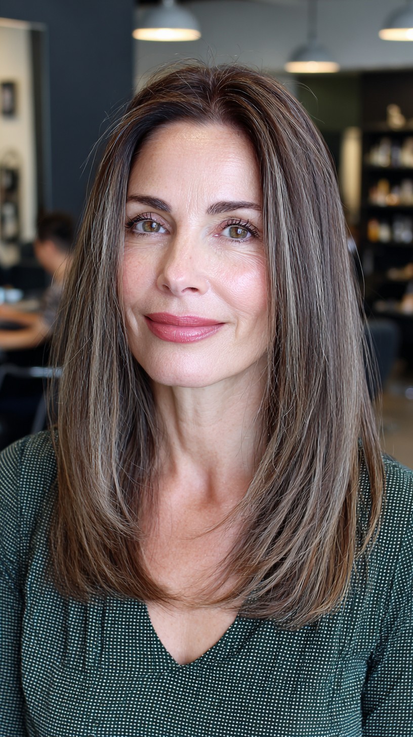 Sleek Long Hair with Subtle Highlights