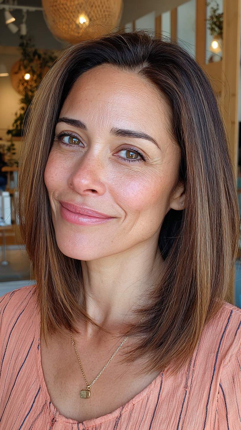 Sleek Medium-Length Blunt Cut with Subtle Dimension