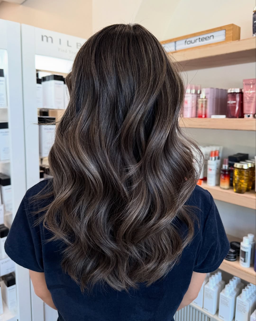Soft Ashy Brown Balayage with Gorgeous Waves