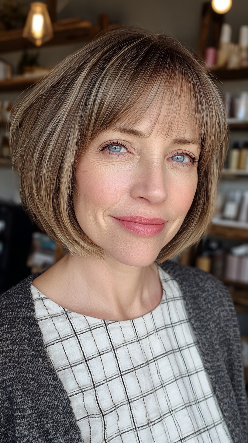 Stylish Blunt Bob with Face-Framing Layers