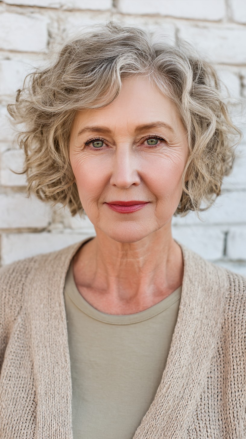 Textured Curly Bob with Soft Volume