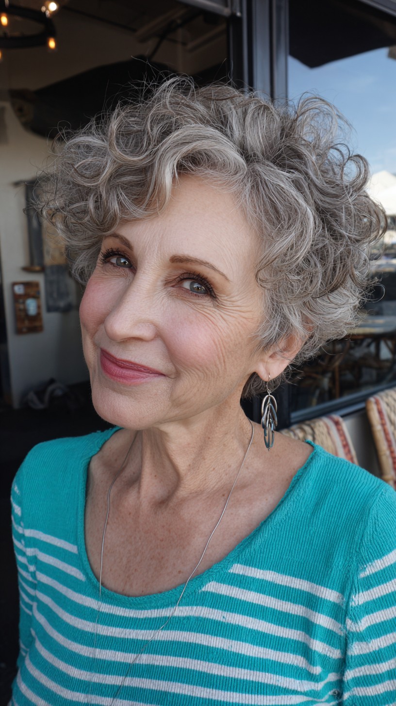 Textured Curly Crop with Playful Volume