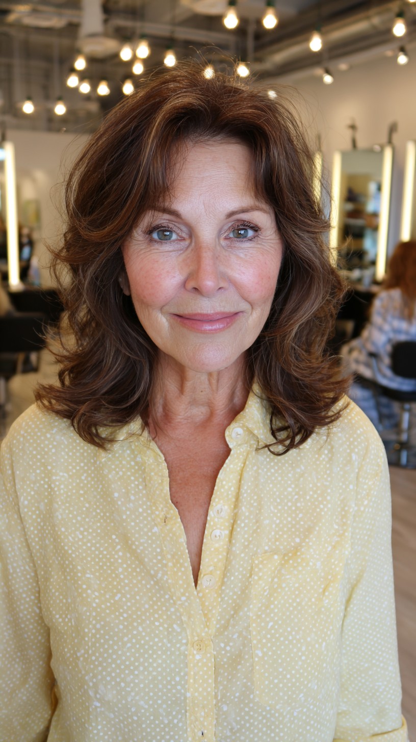 Textured Medium-Length Hair with Soft Curls