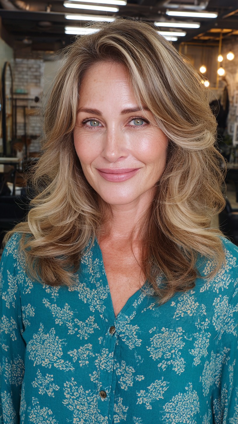 Beautiful Bronde Waves with Soft Layers