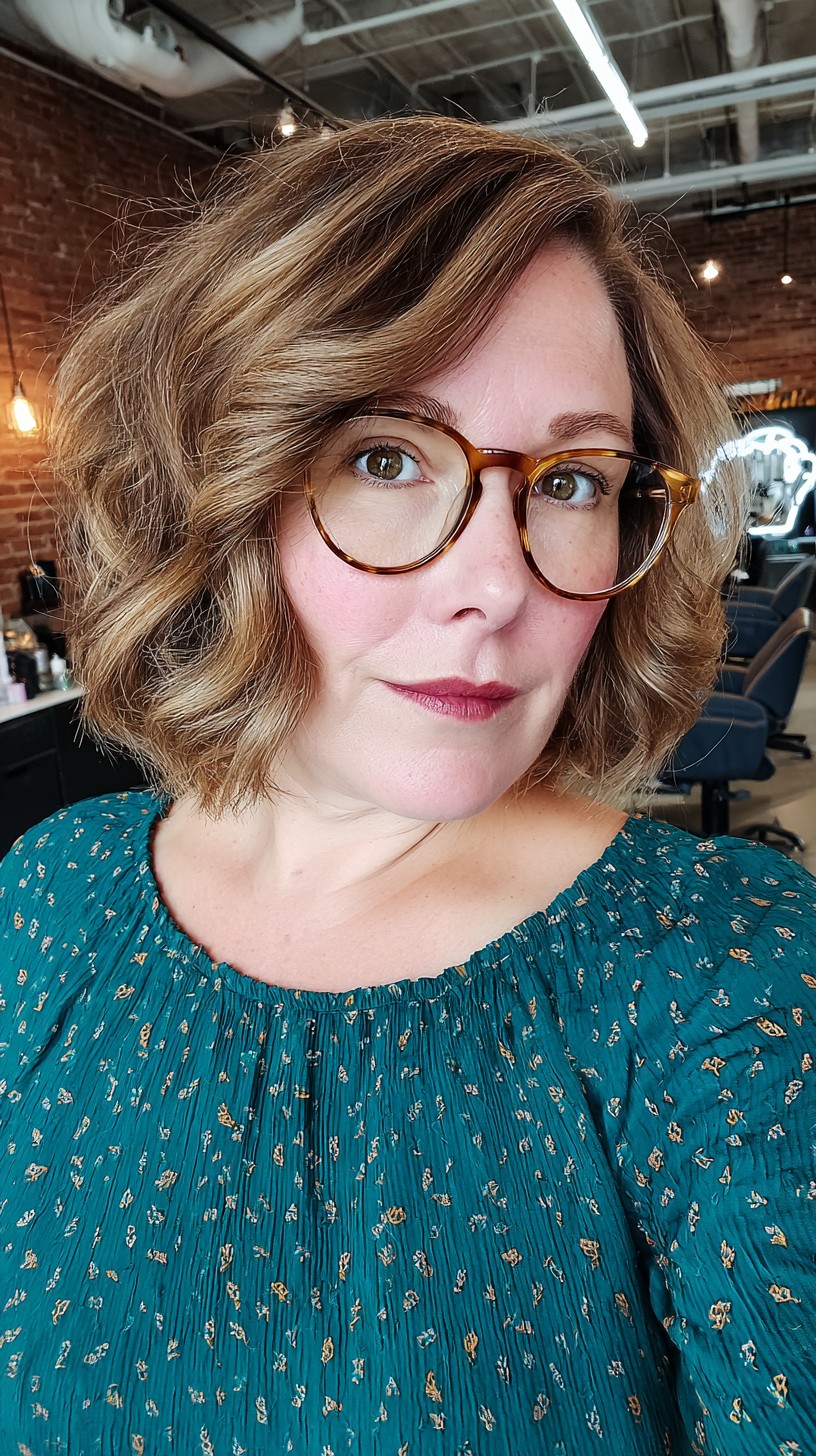 Chic Bronde Bob with Soft Textured Waves