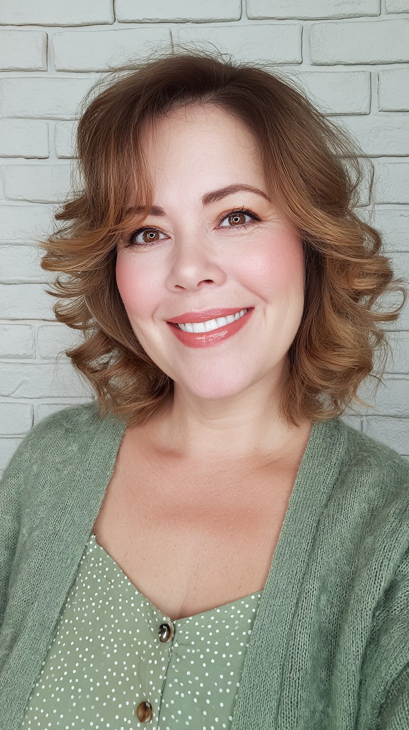 Textured Bronde Curls with Soft Layers