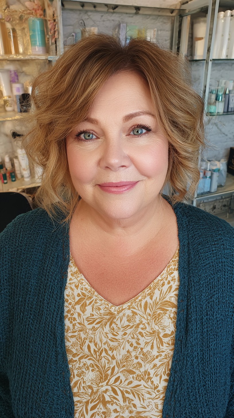 Textured Bronde Curls with Soft Volume