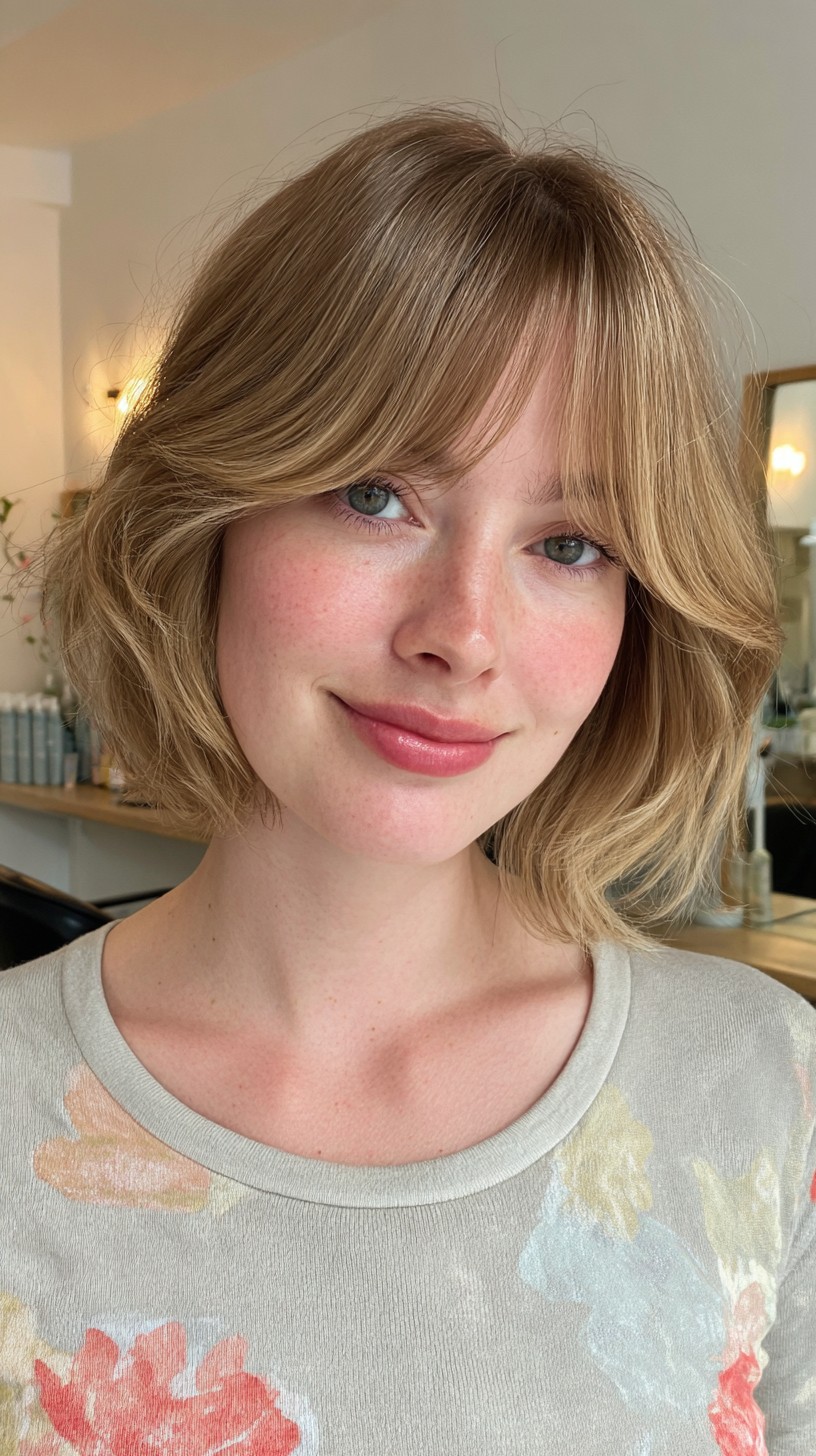 Chic Layered Bob with Soft Curtain Bangs