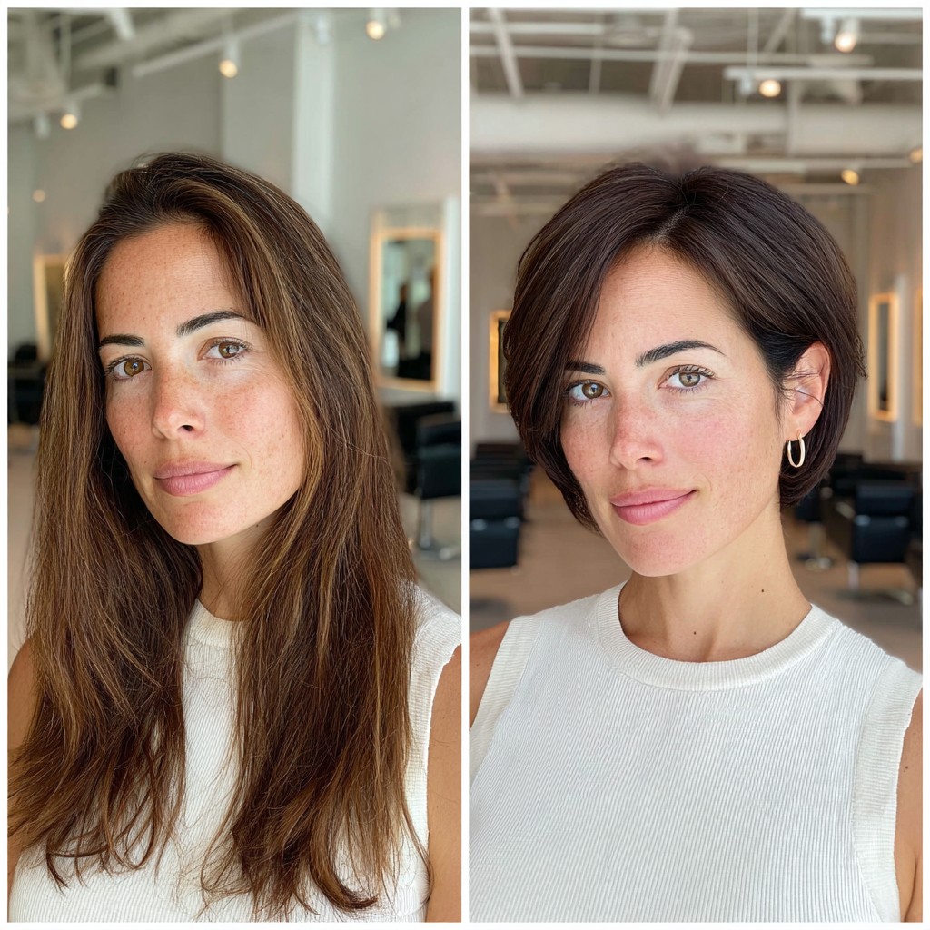 Chic Short Brunette Bob with Textured Layers