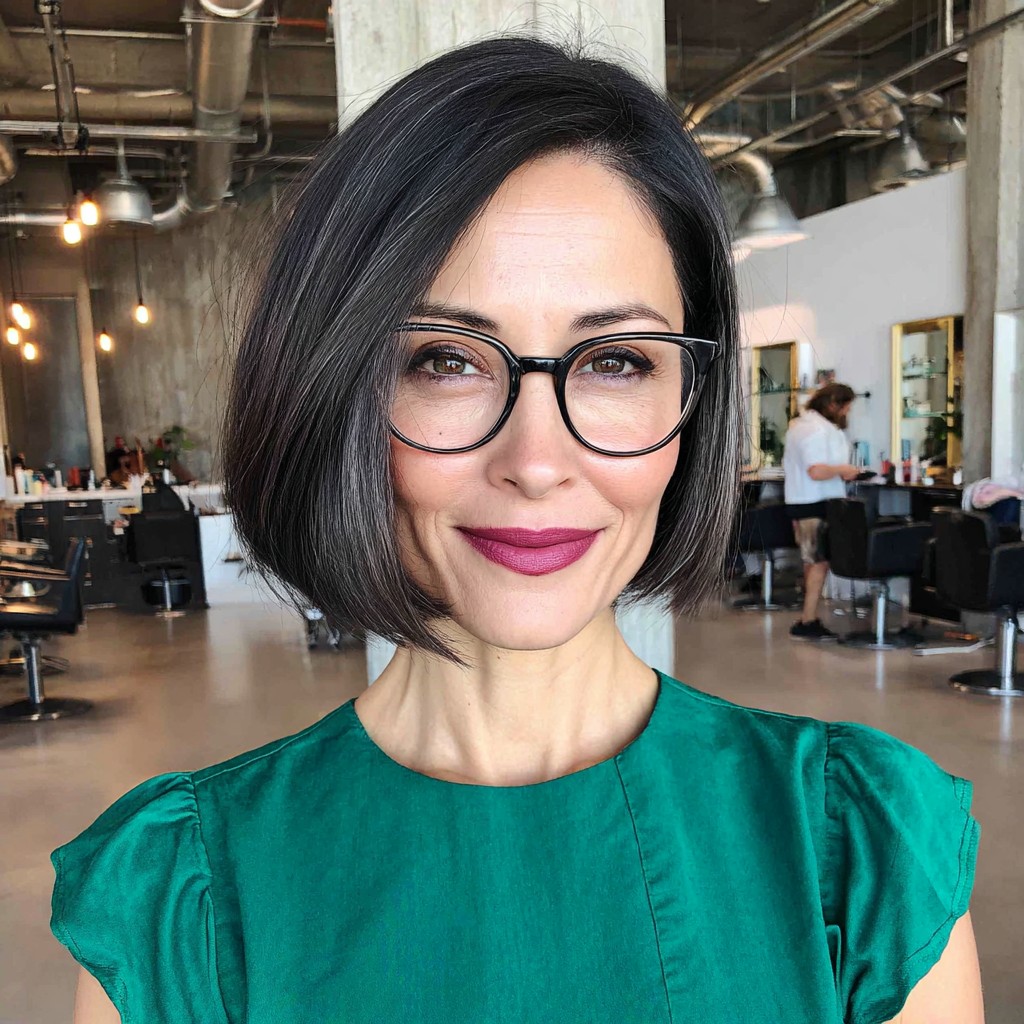 Sleek Angular Silhouette Bob with Soft Volume