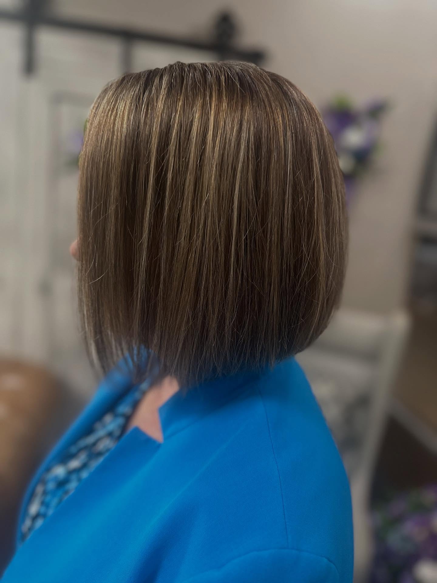 Sleek Symmetrical Bob with Subtle Caramel Highlights