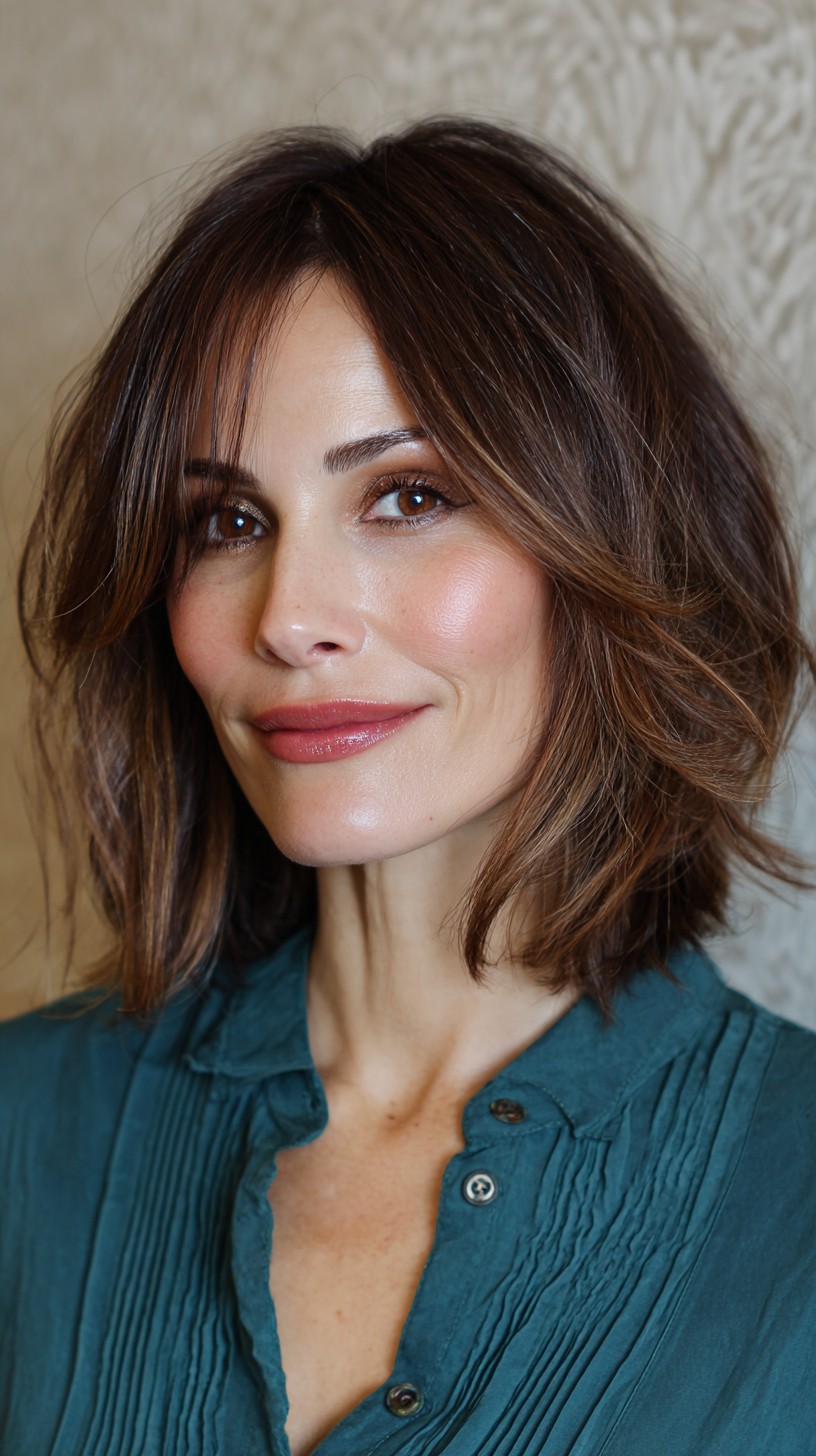 Softly Layered Bob with Face-Framing Bangs