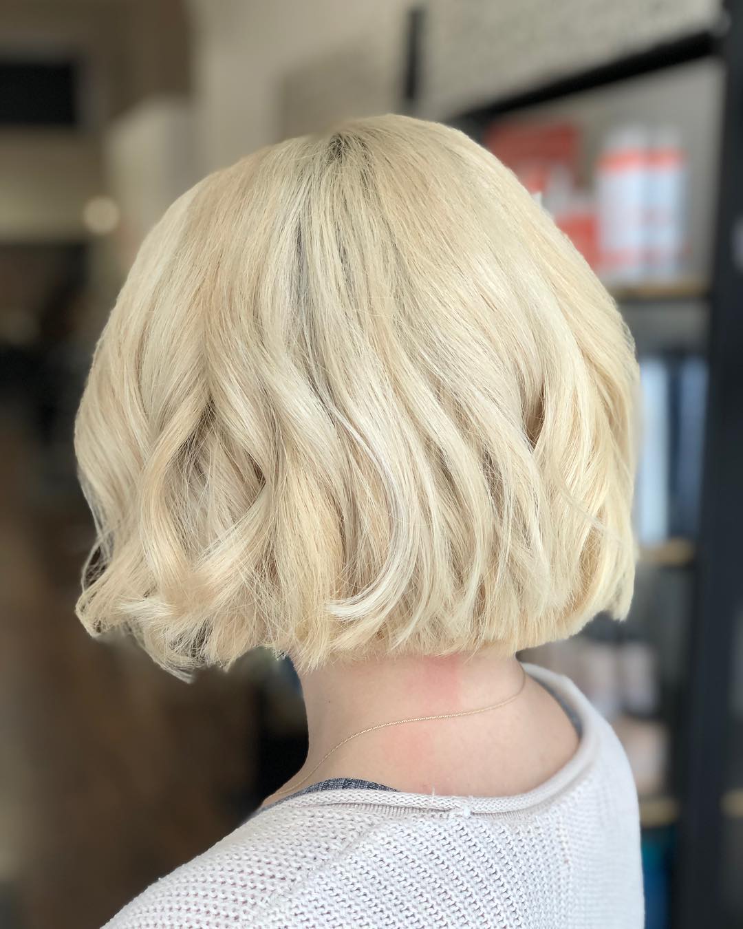 Softly Textured Blunt Bob with Gentle Waves