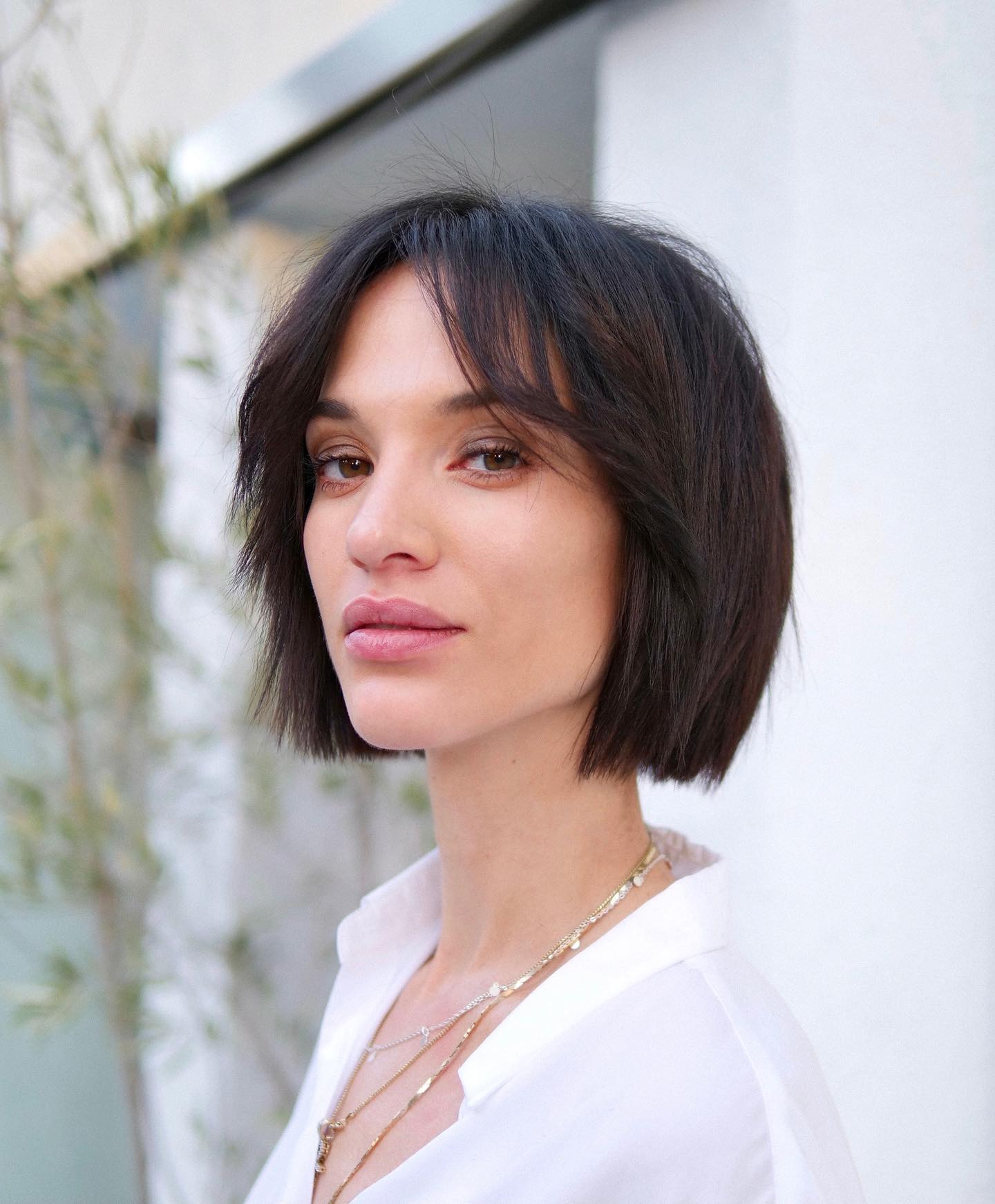 Stylish Textured Bob with Soft Curtain Bangs