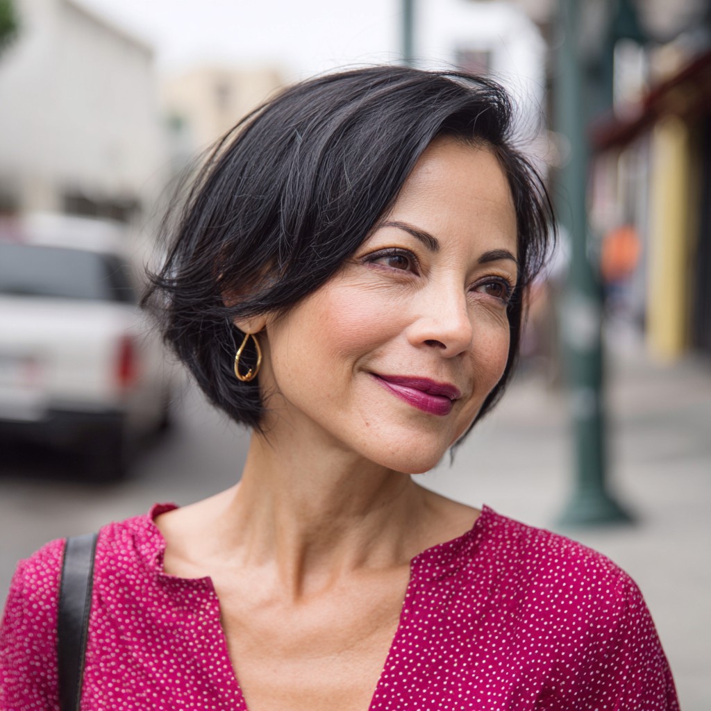 Stylish Textured Silhouette Bob with Soft Movement