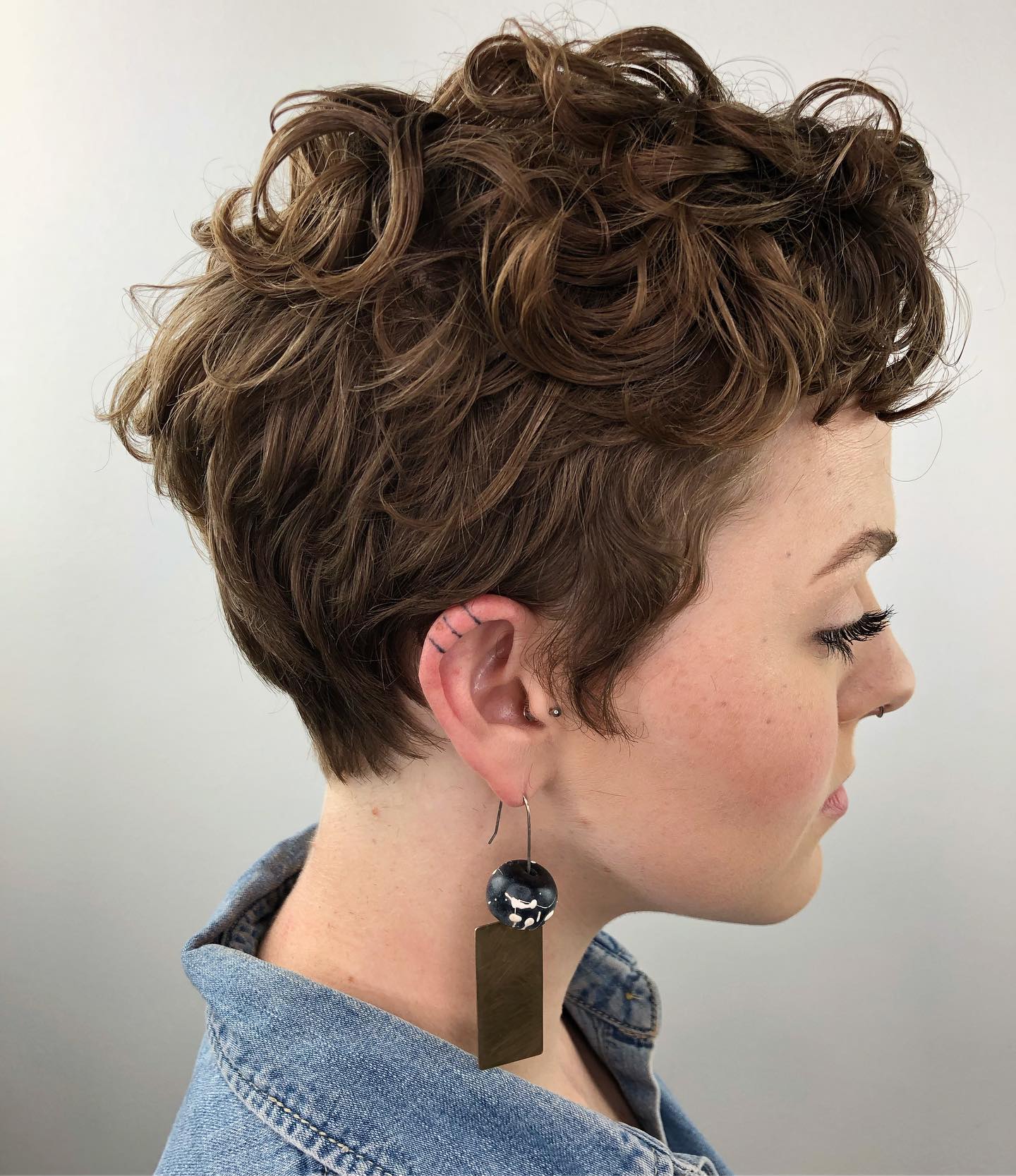 Textured Short Curly Crop with Volume