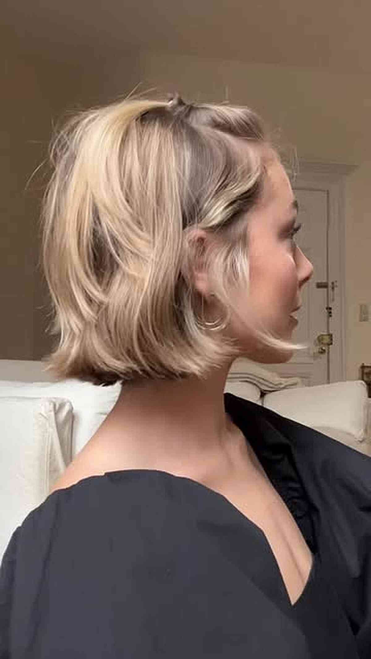 Textured Tied Back Short Bob